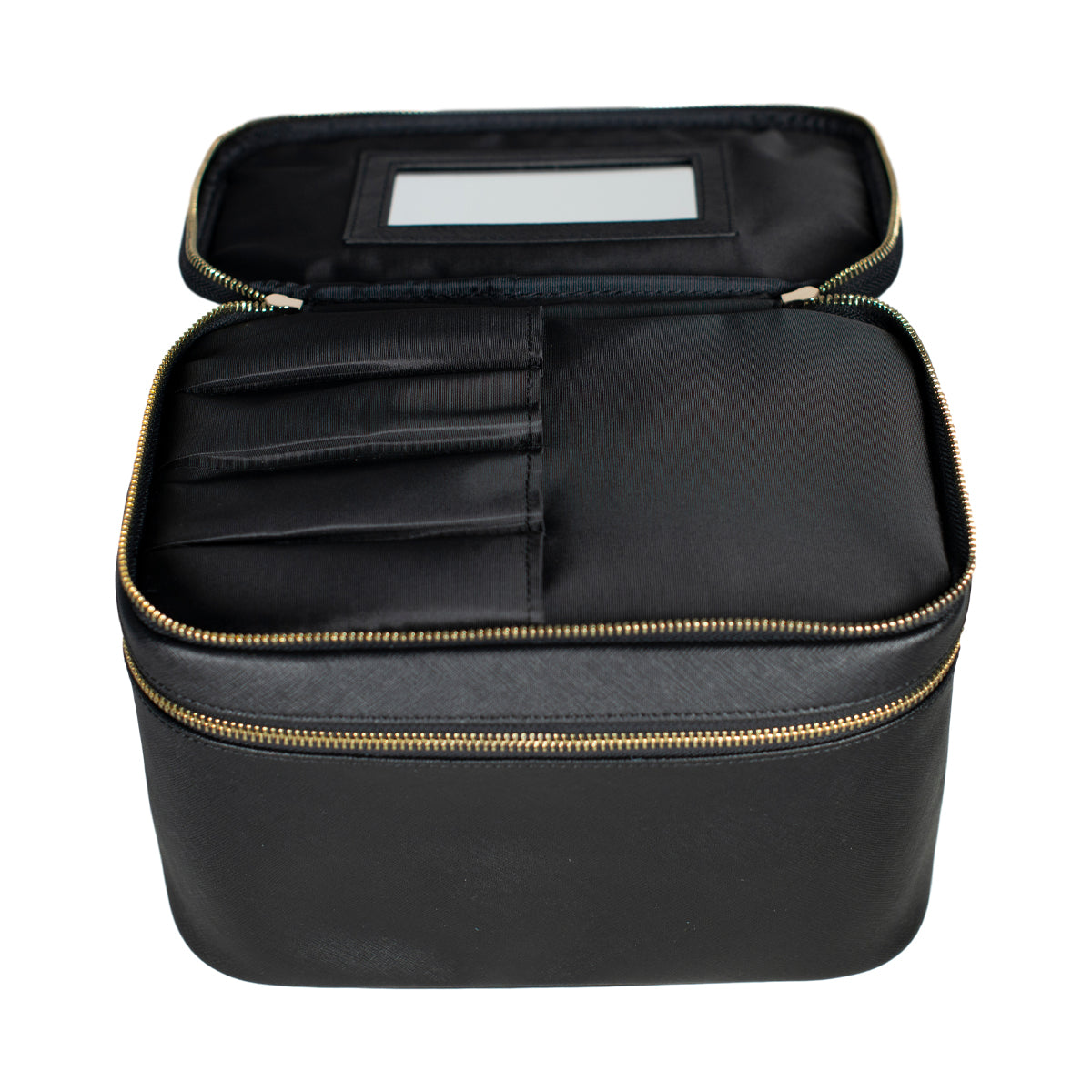 Personalised Black Saffiano Leather Vanity Case