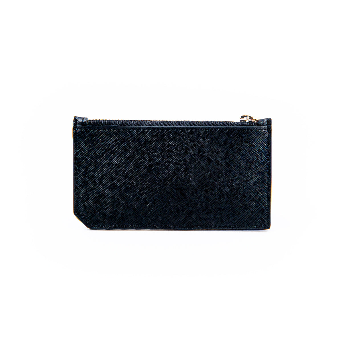 Personalised Black Saffiano Leather Zipped Card Case