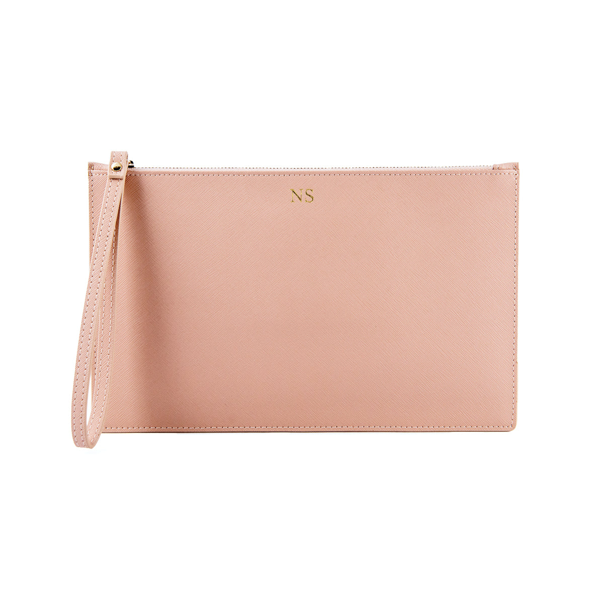 Personalised Nude Clutch Bag – SIENNA OLIVIA UK - Main Image