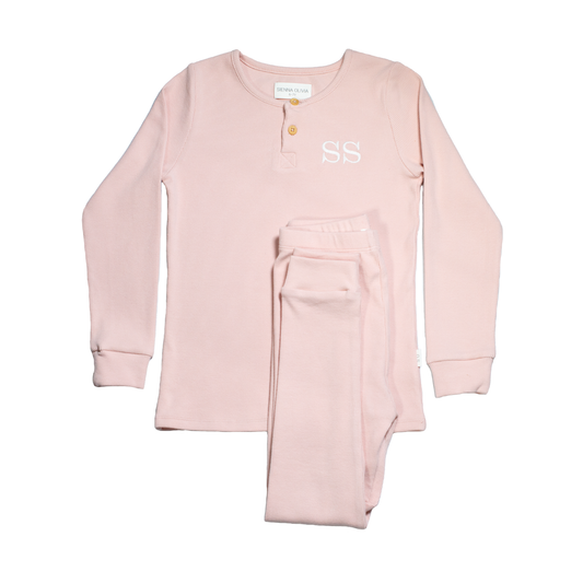 Pink Ribbed Pyjama Set