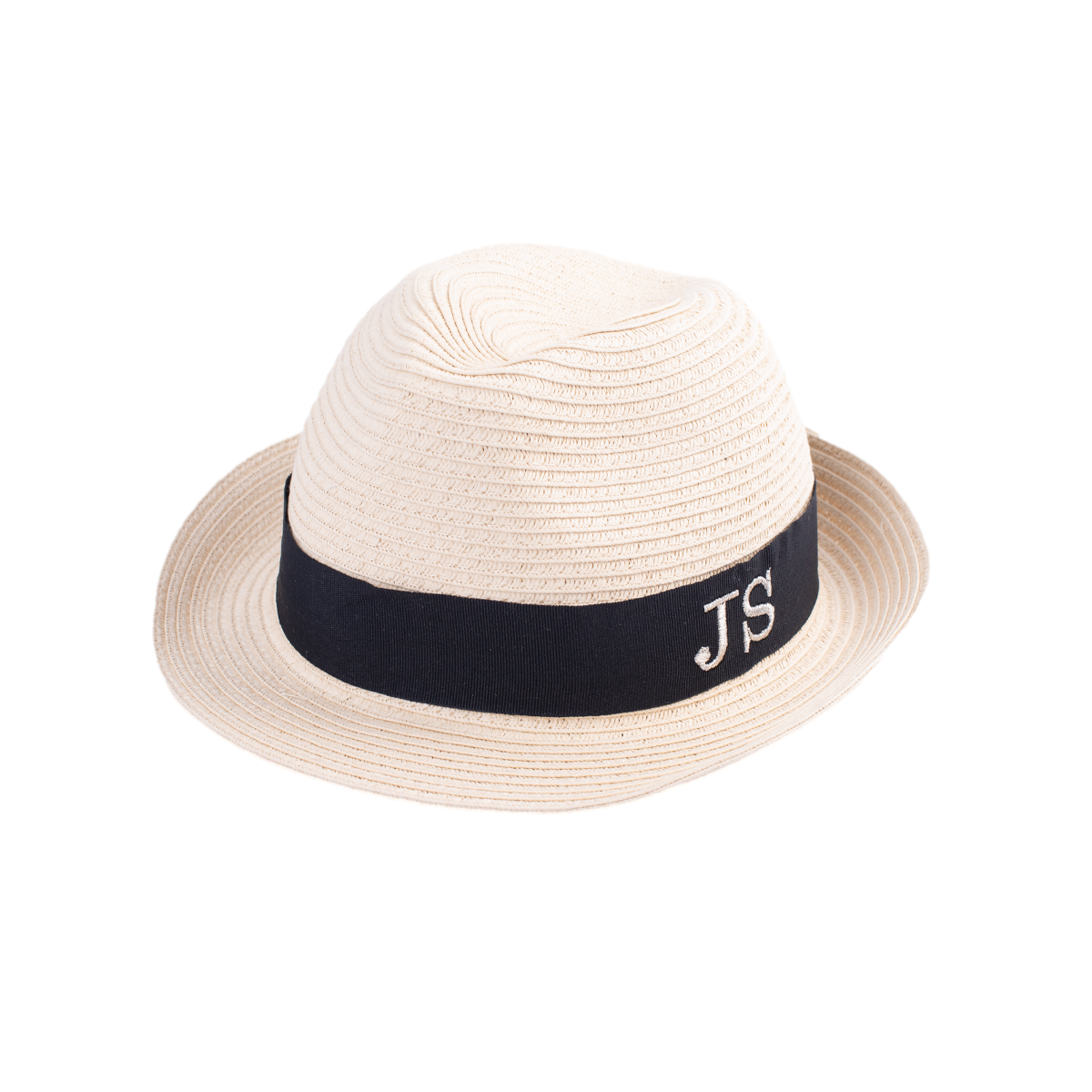 Black and 2024 white trilby hat