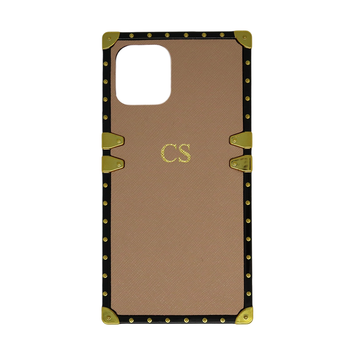 iPhone 11 Pro Max Personalised Nude Saffiano Leather Trunk Phone Case