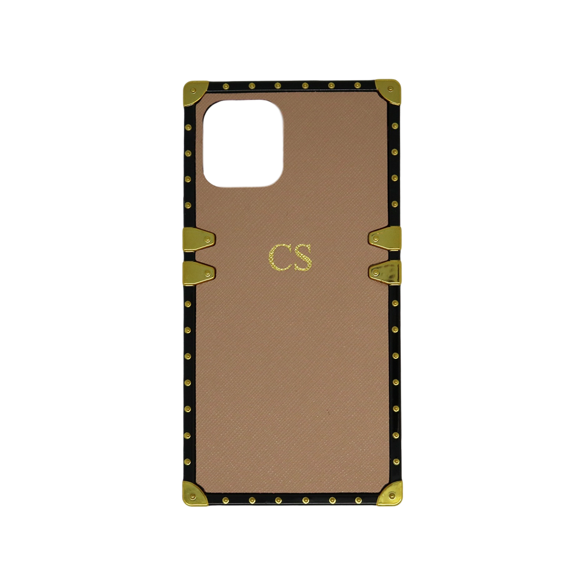 iPhone 11 Pro Personalised Nude Saffiano Leather Trunk Phone Case