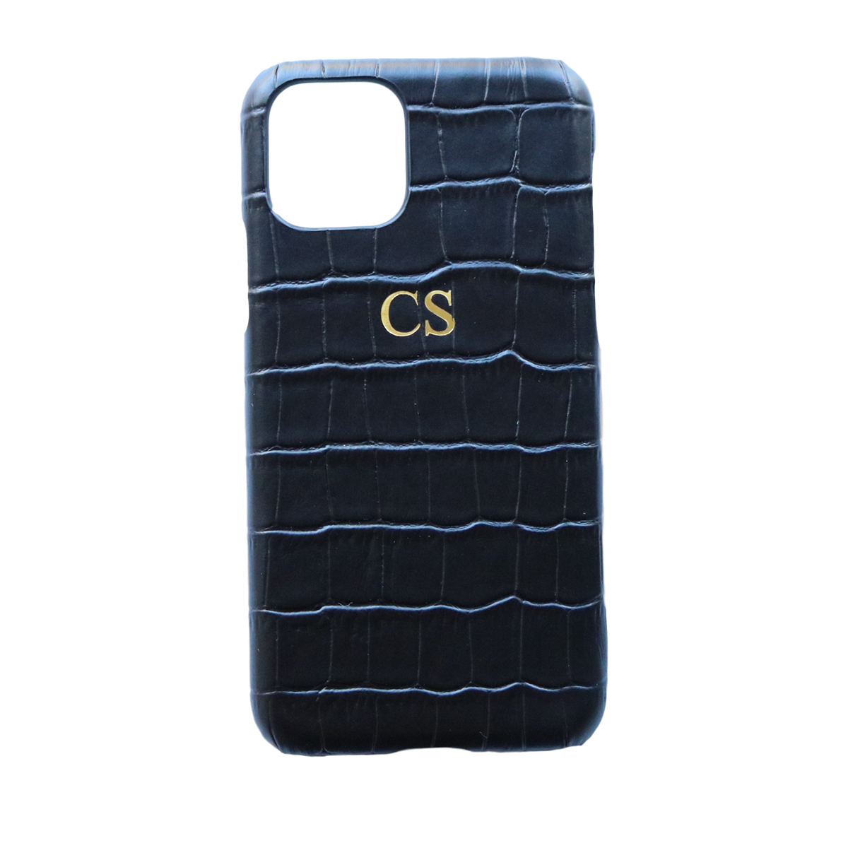 iPhone 11 Pro Max Black Croc Leather Phone Case