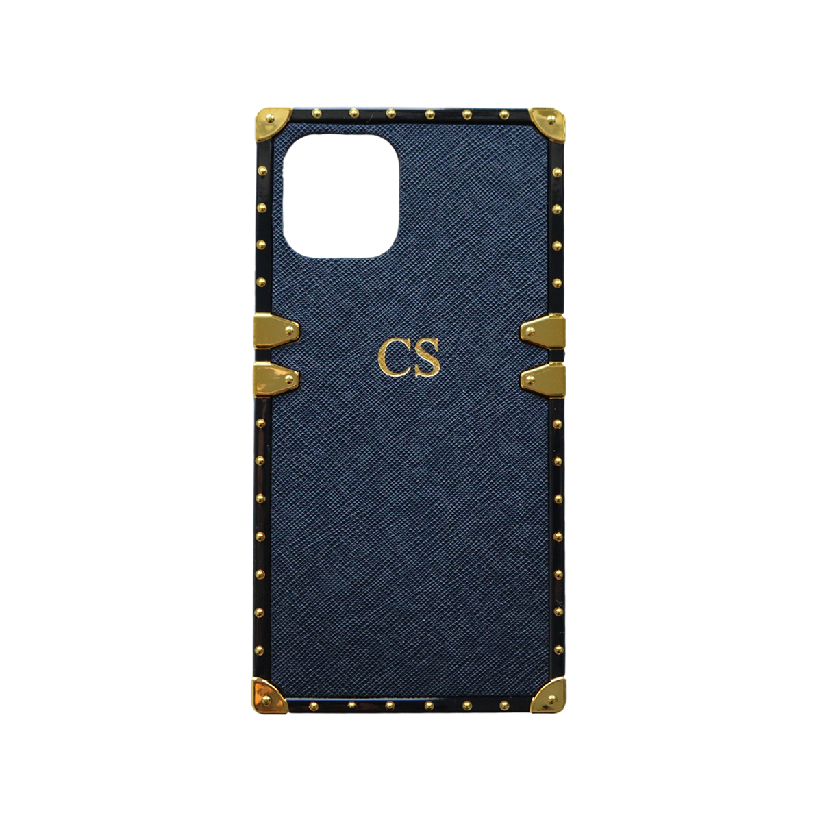 iPhone 11 Pro Personalised Black Saffiano Leather Trunk Phone Case