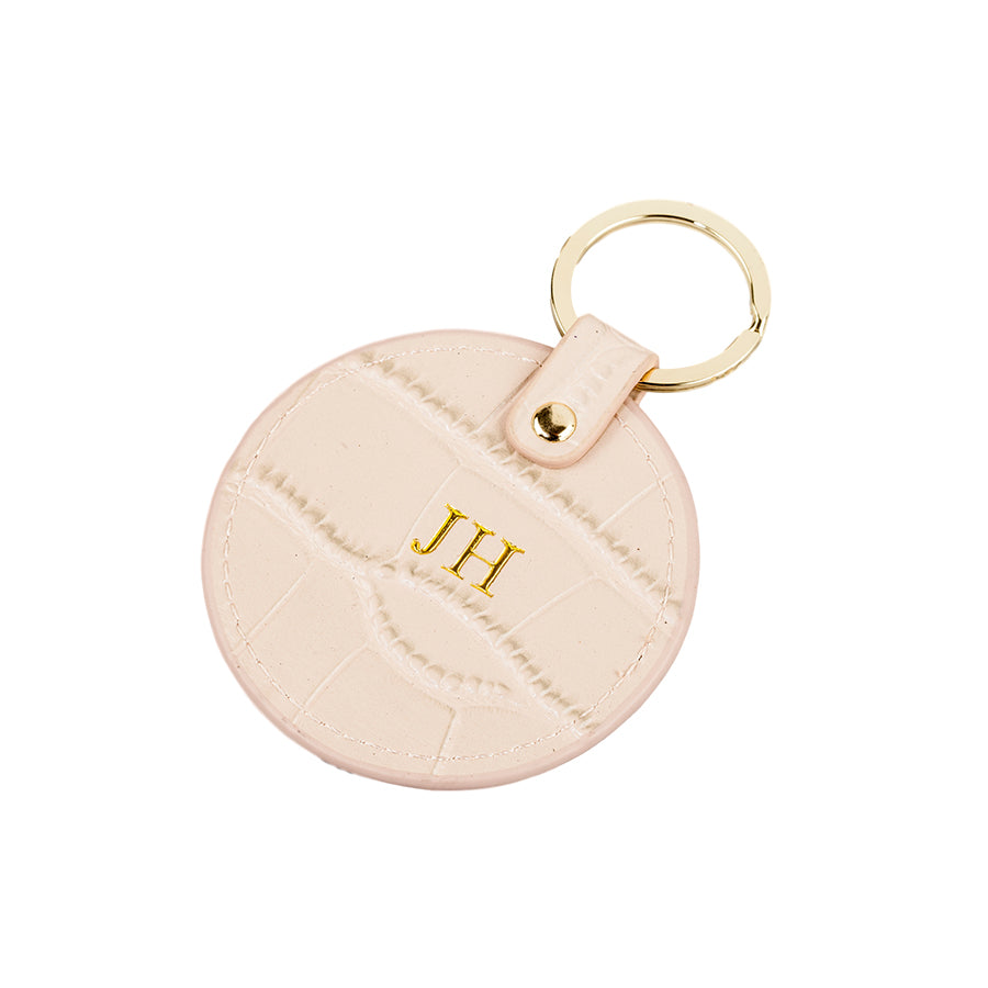 Personalised Croc Leather Nude Keyring