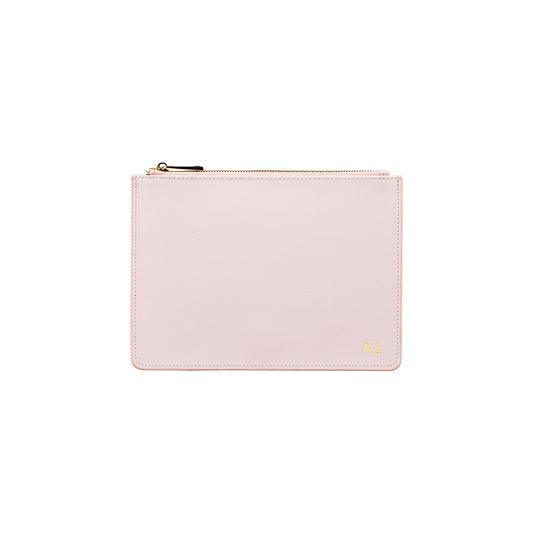 Personalised Saffiano Pink Leather Pouch