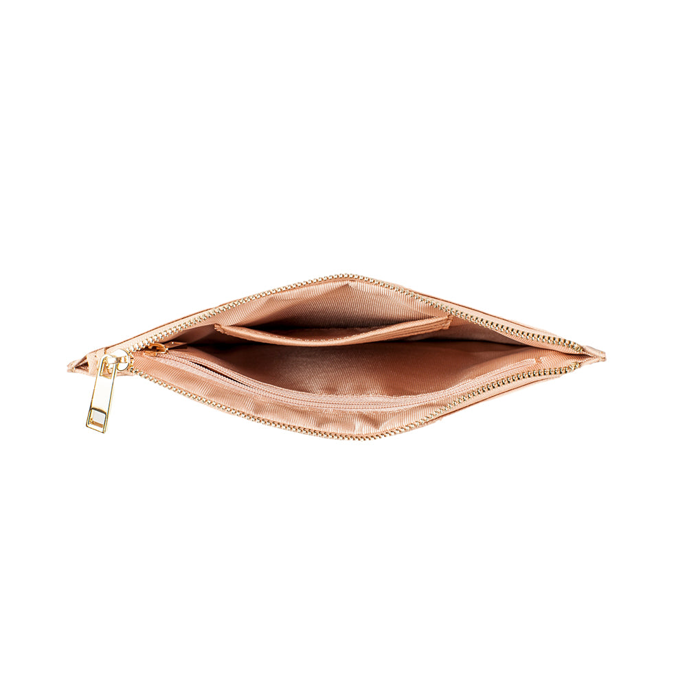 Personalised Saffiano Nude Leather Pouch