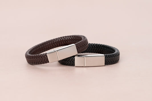 Personalised Men's Leather Bracelet