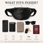 Personalised Black Leather BumBag – Crossbody Belt Bag Fanny Pack
