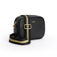 Personalised Black Cross Body Bag with Black & Gold Strap