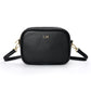 Personalised Black Cross Body Bag with Gold Trim Strap