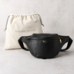 Personalised Black Leather BumBag – Crossbody Belt Bag Fanny Pack