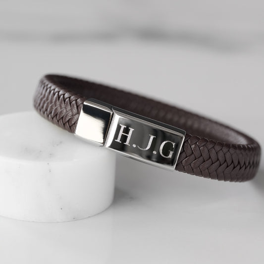 Personalised Men's Leather Bracelet
