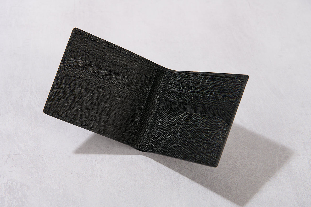 Personalised Black Saffiano Leather Wallet