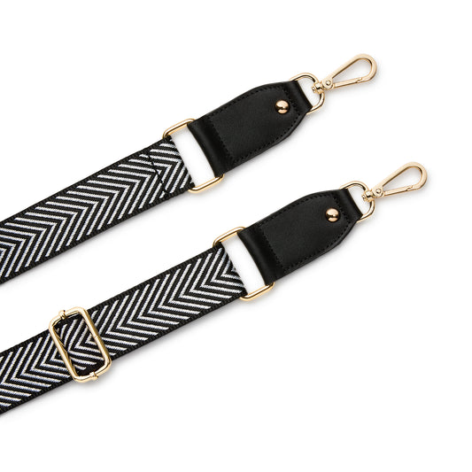 Chevron Black Print Detachable Adjustable Bag Straps