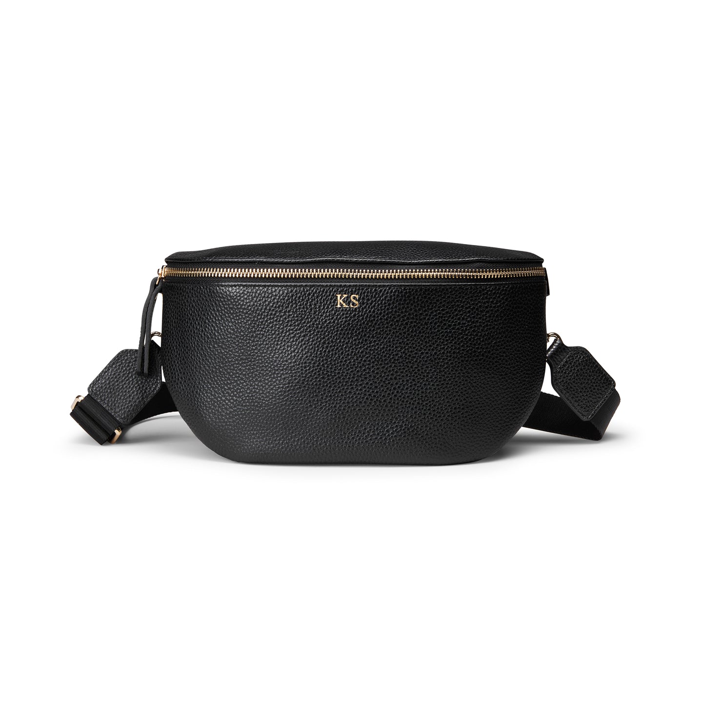 Personalised Black Leather Bumbag – SIENNA OLIVIA UK