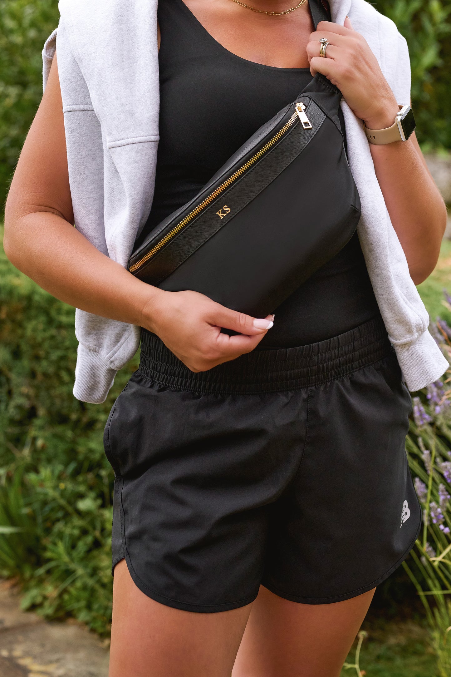 Black & Gold Nylon Bumbag