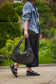 Black Woven Leather Shoulder Bag