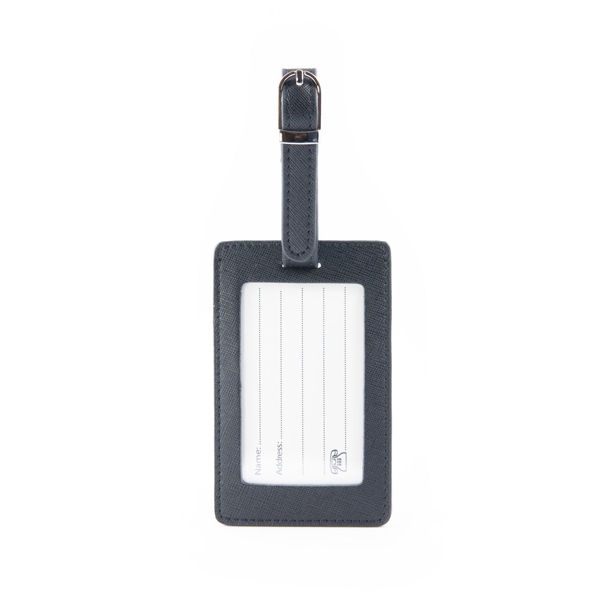 Personalised Black Saffiano Leather Luggage Tag