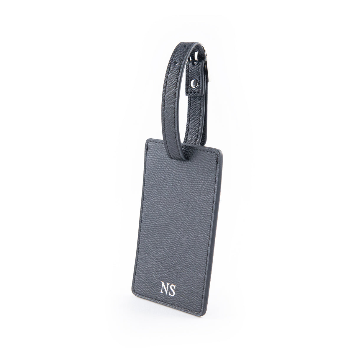 Personalised Black Saffiano Leather Luggage Tag