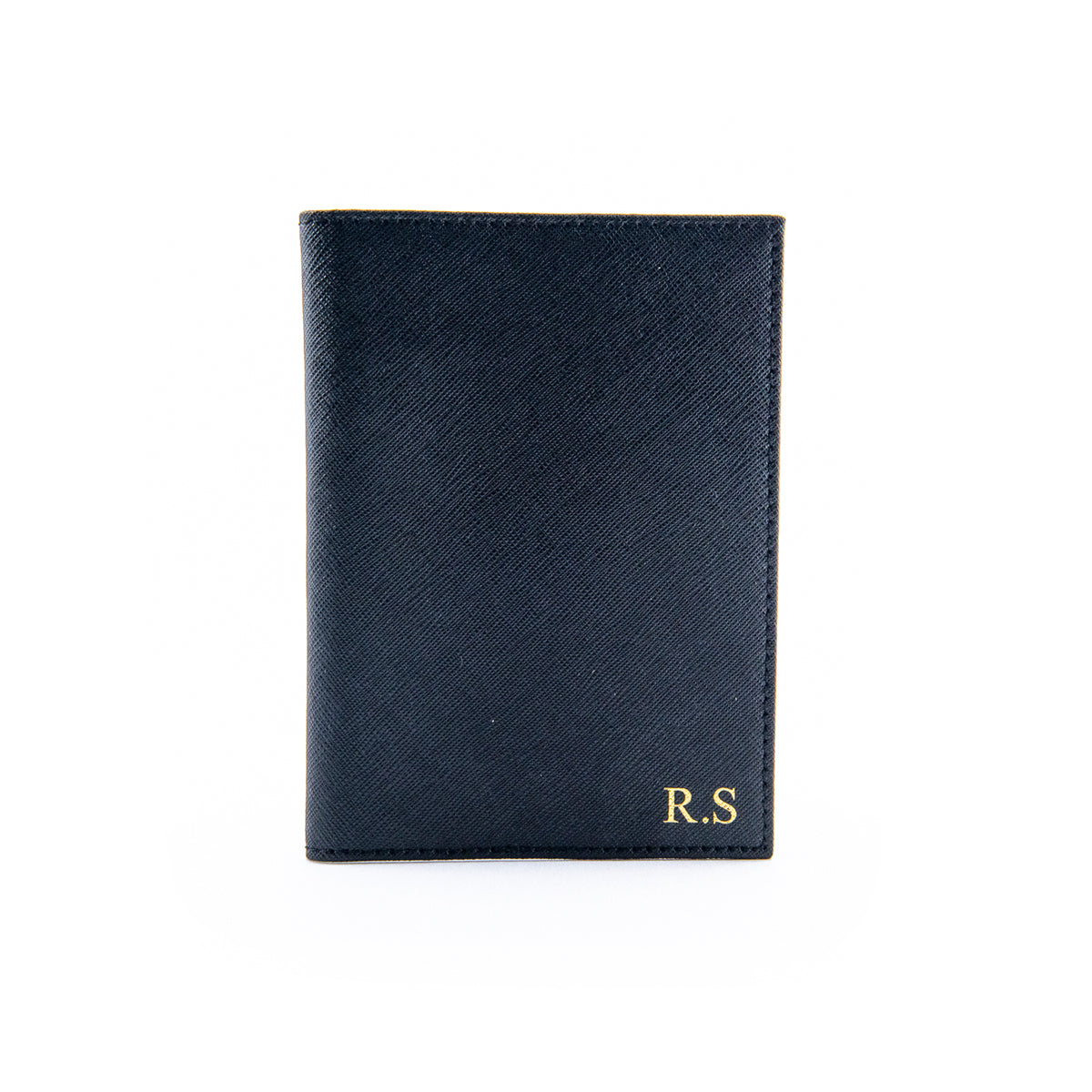 Personalised Black Saffiano Leather Passport Holder