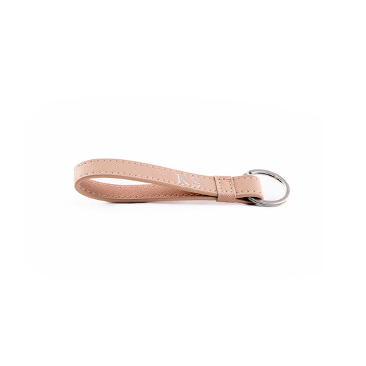 Personalised Nude Saffiano Leather Keychain