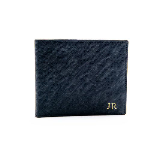 Personalised Black Saffiano Leather Wallet
