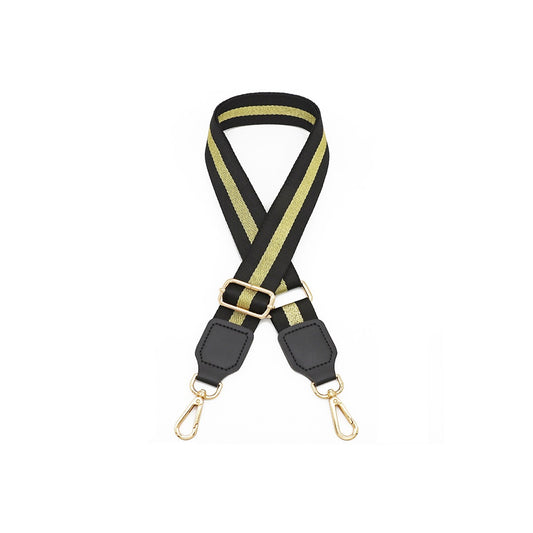Black with Gold Stripe Detachable Adjustable Bag Straps
