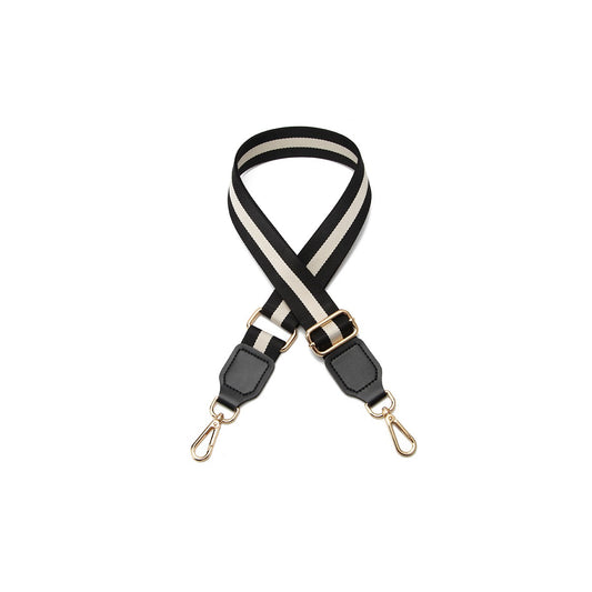 Black with Cream Stripe Detachable Adjustable Bag Straps