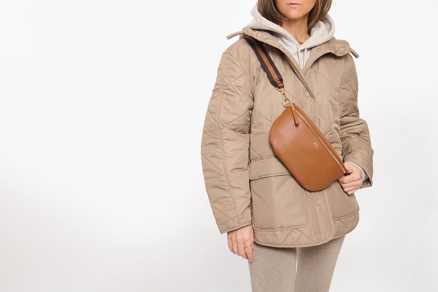 Brown and Tan Detachable Adjustable Bag Straps