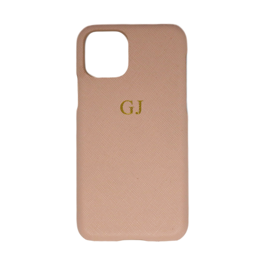 iPhone 11 Pro Max Pink Pebble Grain Leather Phone Case