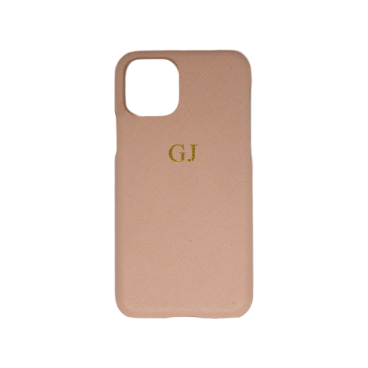 iPhone 11 Pro Pink Pebble Grain Leather Phone Case