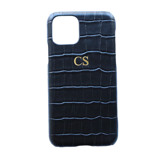 iPhone 11 Pro Max Black Croc Leather Phone Case