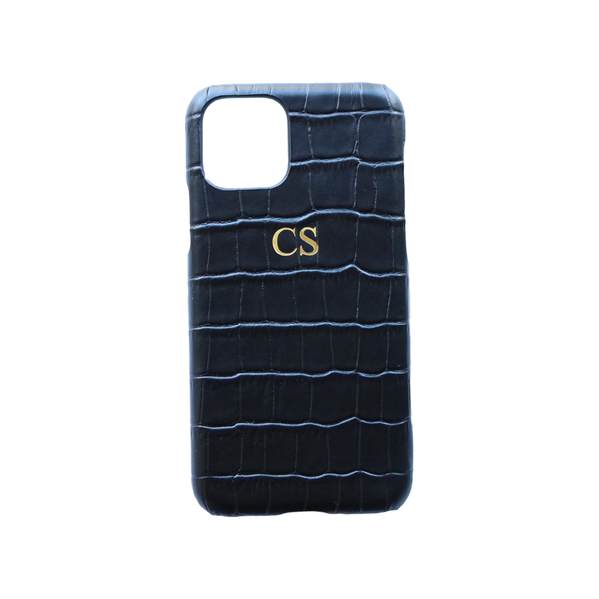 iPhone 11 Pro Black Croc Leather Phone Case