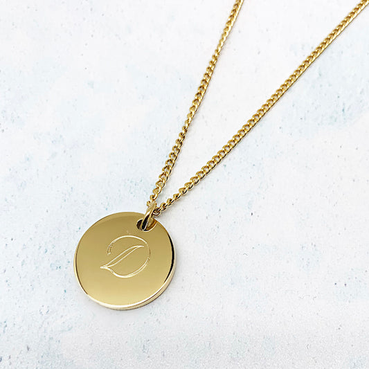 Gold Adjustable Initial Necklace