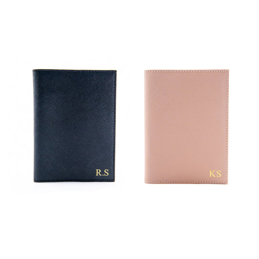 Couples Personalised Saffiano Leather Passports
