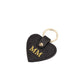 Personalised Saffiano Leather Black Heart Keyring