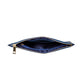 Personalised Saffiano Blue Leather Pouch