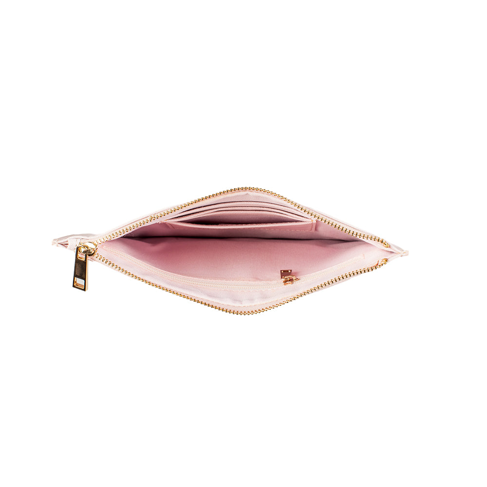 Personalised Saffiano Pink Leather Pouch